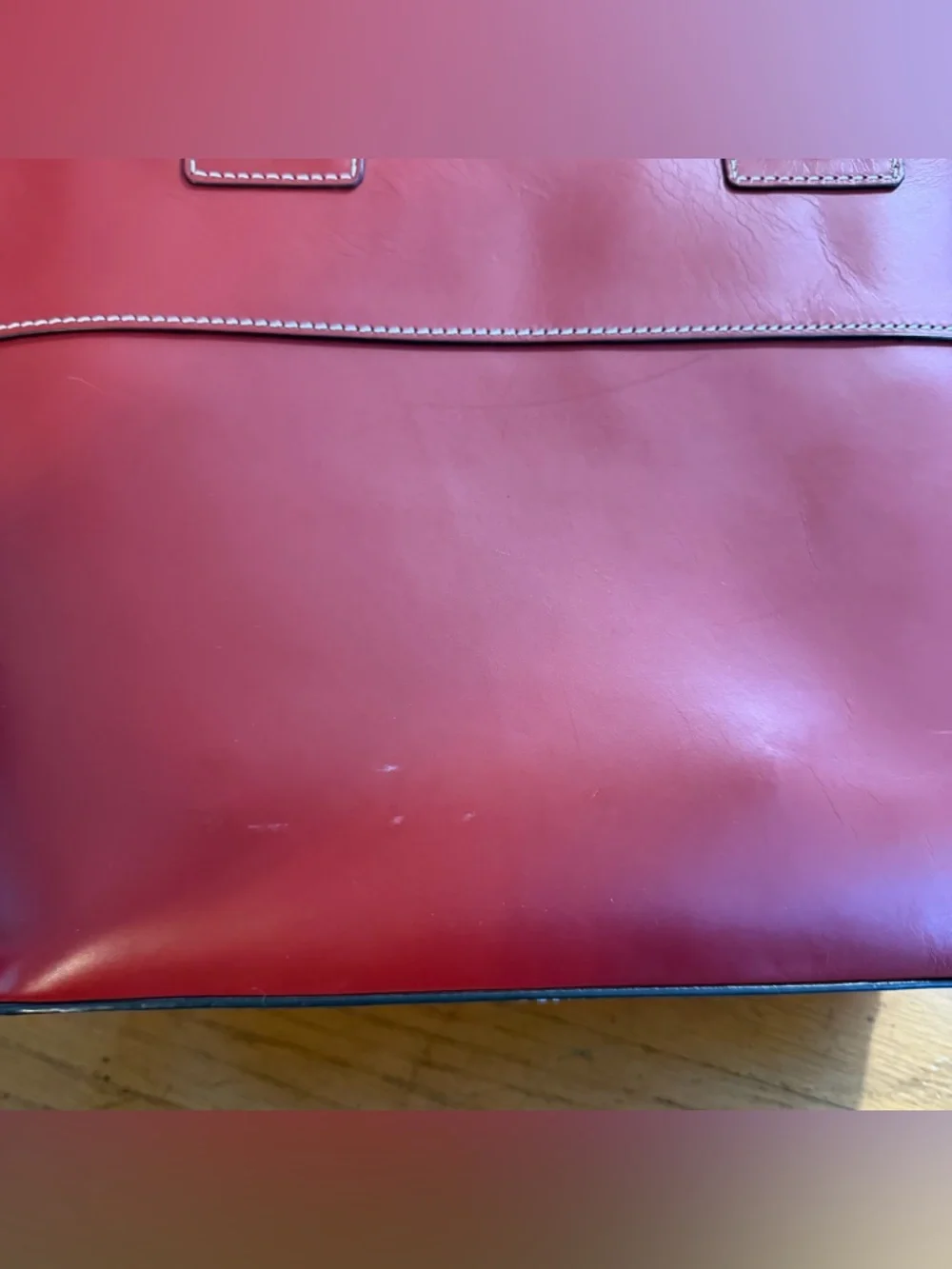Dooney & Bourke Beacon Ziptop Smooth Leather Red Tote